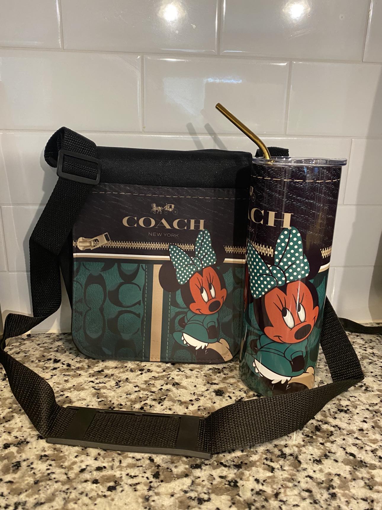 Shoulder bag & tumbler set